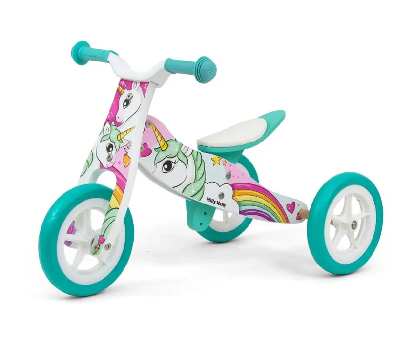 Rowerek drewniany LOOK Unicorn Milly Mally – pomysł na prezent dla dziecka 1,5-letniego