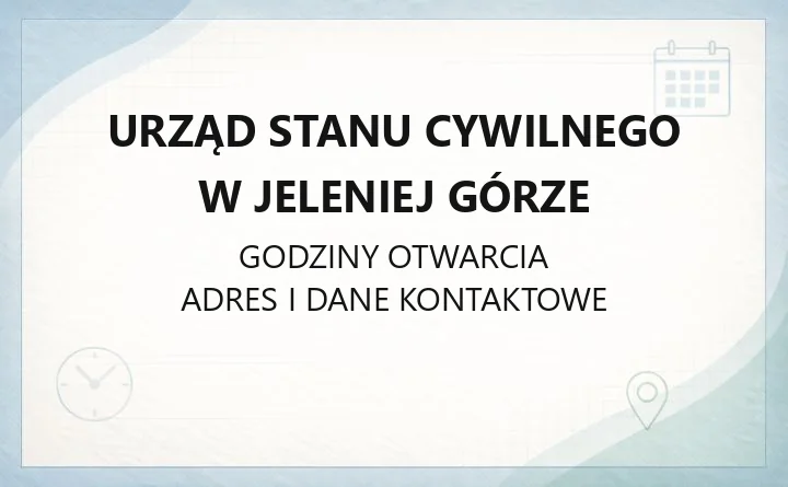 Urząd Stanu Cywilnego w Jeleniej Górze - kontakt, śluby, dokumenty