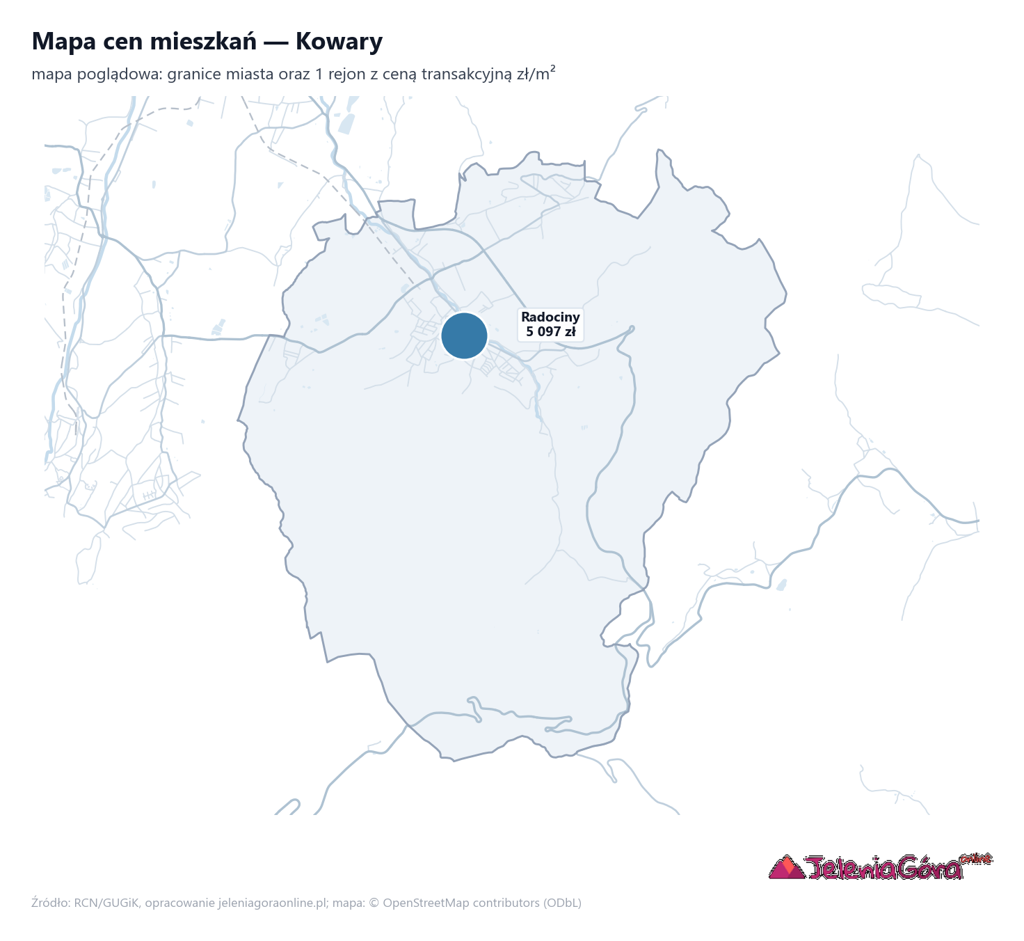 Mapa cen mieszkań - Kowary