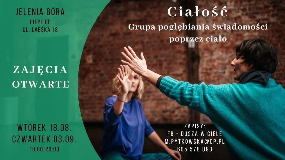 Grafika promocyjna wydarzenia CIAŁOŚĆ – zajęcia otwarte
