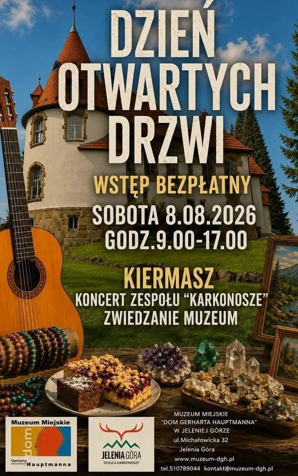 Grafika promocyjna wydarzenia Dzień Otwartych Drzwi Muzeum w Jagniątkowie