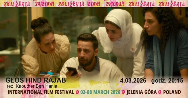 Grafika promocyjna wydarzenia GŁOS HIND RAJAB — pokaz filmu Kaouther Ben Hania