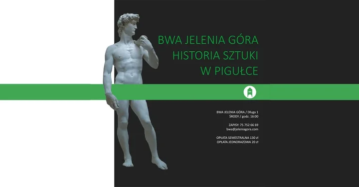 Obrazek przedstawia grafikę promocyjną wydarzenia Cykl wykładów z historii sztuki dla dorosłych i młodzieży