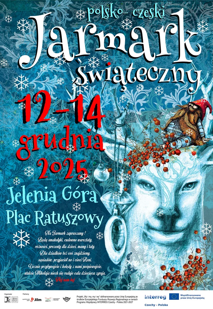Grafika promocyjna wydarzenia Jarmark Świąteczny 2025 w Jeleniej Górze — Plac Ratuszowy, 12–14 grudnia