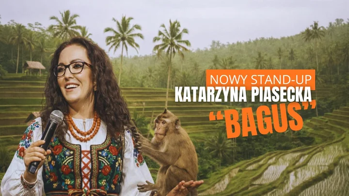 Grafika promocyjna wydarzenia Katarzyna Piasecka — nowy program stand-up BAGUS w Jeleniej Górze