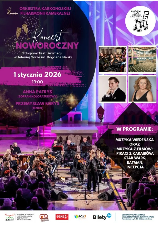 Grafika promocyjna wydarzenia Koncert Noworoczny 2026 w Zdrojowym Teatrze Animacji