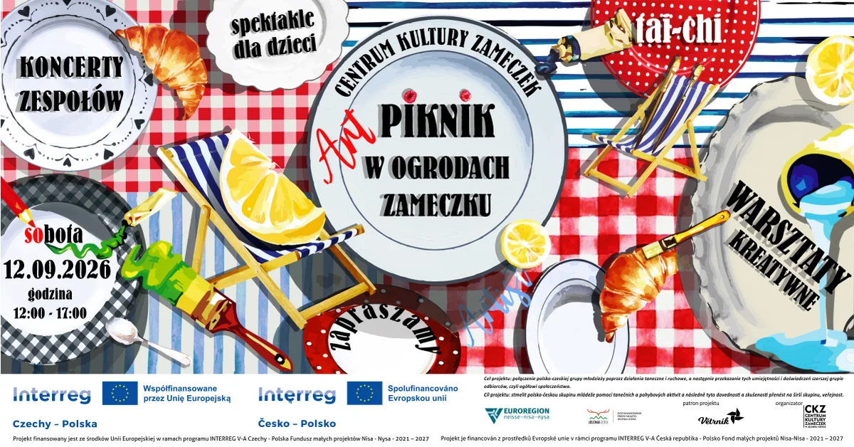 Grafika promocyjna wydarzenia PIKNIK W OGRODACH ZAMECZKU: rodzinne atrakcje