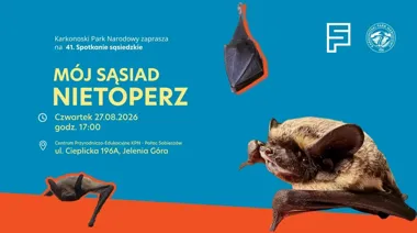 Grafika promocyjna wydarzenia 41. Spotkanie sąsiedzkie „Mój sąsiad nietoperz”