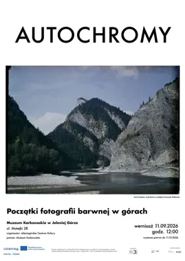 Grafika promocyjna wydarzenia Autochromy. Początki fotografii barwnej w górach