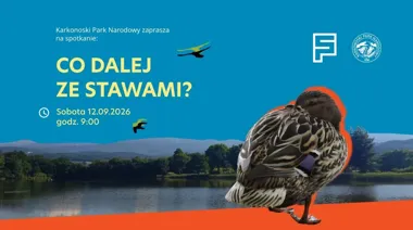 Grafika promocyjna wydarzenia Co dalej ze stawami podgórzyńskimi im. Jamesa Van Bergh?
