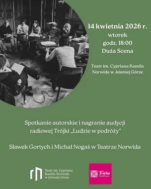 Grafika promocyjna wydarzenia Ludzie w podróży — Sławek Gortych i Michał Nogaś w Teatrze Norwida