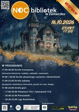 Grafika promocyjna wydarzenia Noc Bibliotek 2026