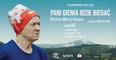 Grafika promocyjna wydarzenia Pani Gienia idzie biegać — przedpremierowy pokaz w Jeleniej Górze