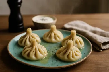 Grafika promocyjna wydarzenia Warsztaty kulinarne – kuchnia gruzińska: chinkali, chaczapuri i pelamushi