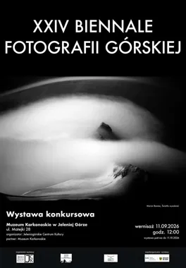 Grafika promocyjna wydarzenia Wystawa konkursowa XXIV Biennale Fotografii Górskiej w Jeleniej Górze
