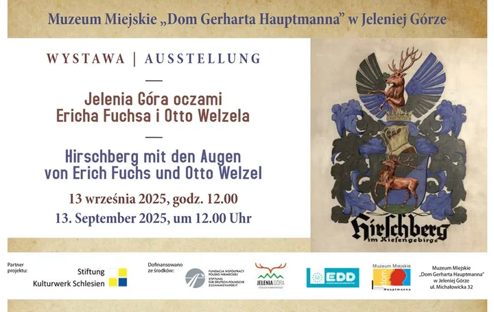 Obrazek przedstawia grafikę promocyjną wydarzenia Wernisaż i wykład: przedwojenne zdjęcia Jeleniej Góry w nowej odsłonie