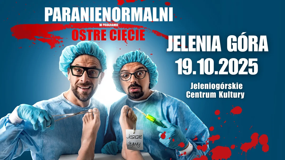Grafika promocyjna wydarzenia Występ Kabaretu Paranienormalni w Jeleniogórskim Centrum Kultury