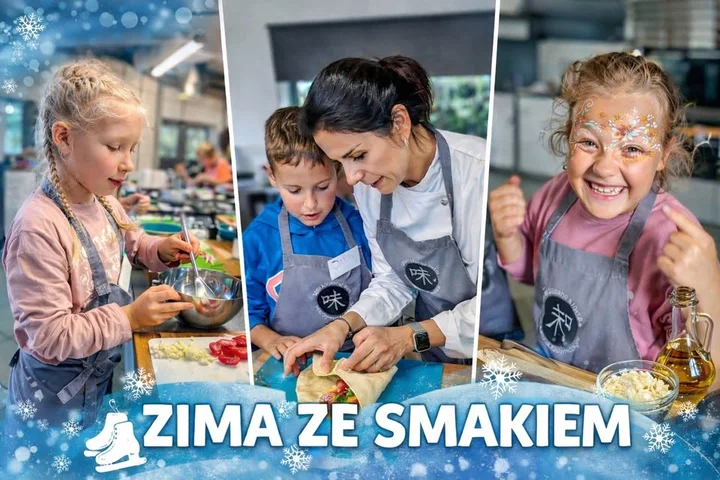 Grafika promocyjna wydarzenia Zima ze smakiem — zimowe półkolonie kulinarne (start: 9 lutego 2026)