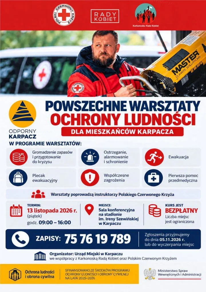 Bezpłatne warsztaty w Karpaczu. Nauczą reagować w kryzysie