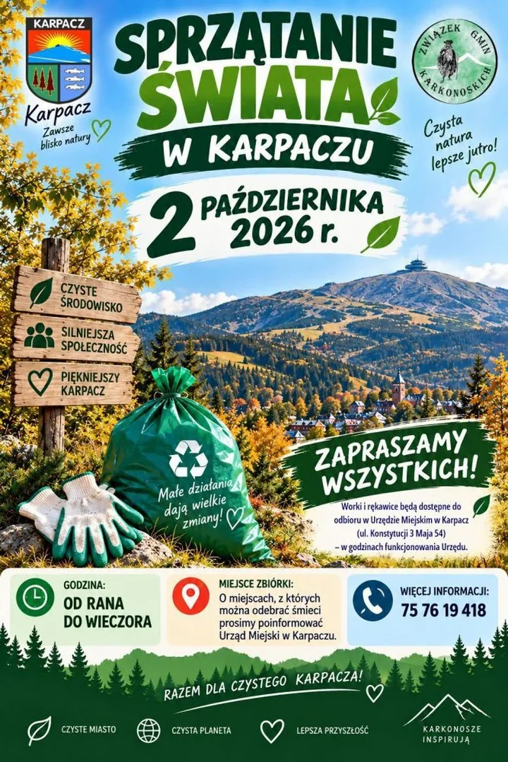 Sprzątanie Karpacza połączy mieszkańców i turystów. Worki czekają w urzędzie