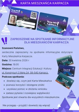 Karta Mieszkańca Karpacza trafi pod lupę podczas otwartego spotkania