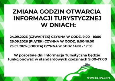 Informacja Turystyczna w Karpaczu zmienia godziny. W sobotę będzie czynna krócej