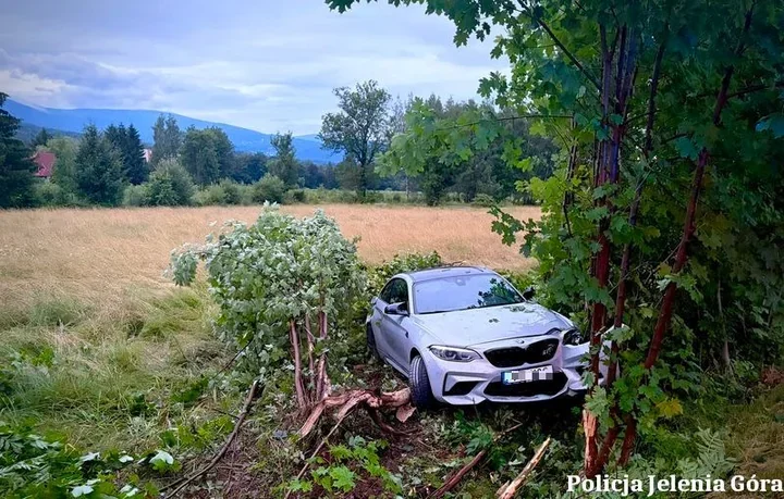 BMW w rowie, 19-latek z dwumiesięcznym prawem jazdy zapłacił słono