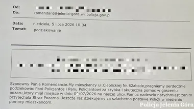 Jeleniogórska drogówka gasiła pożar, zanim dotarła straż